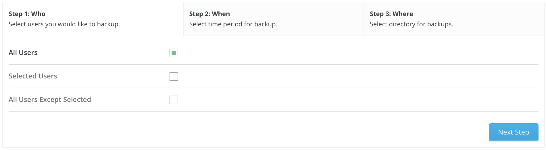 creating backup