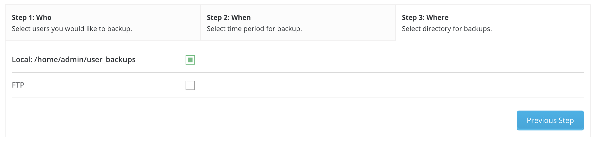 creating backup