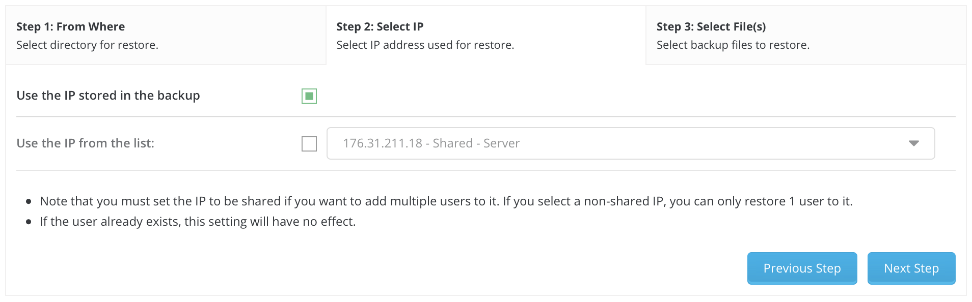 creating backup