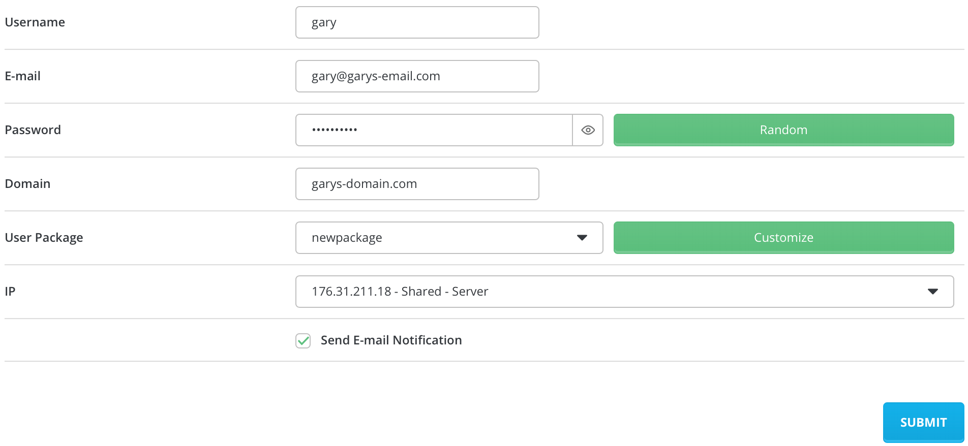 add user form