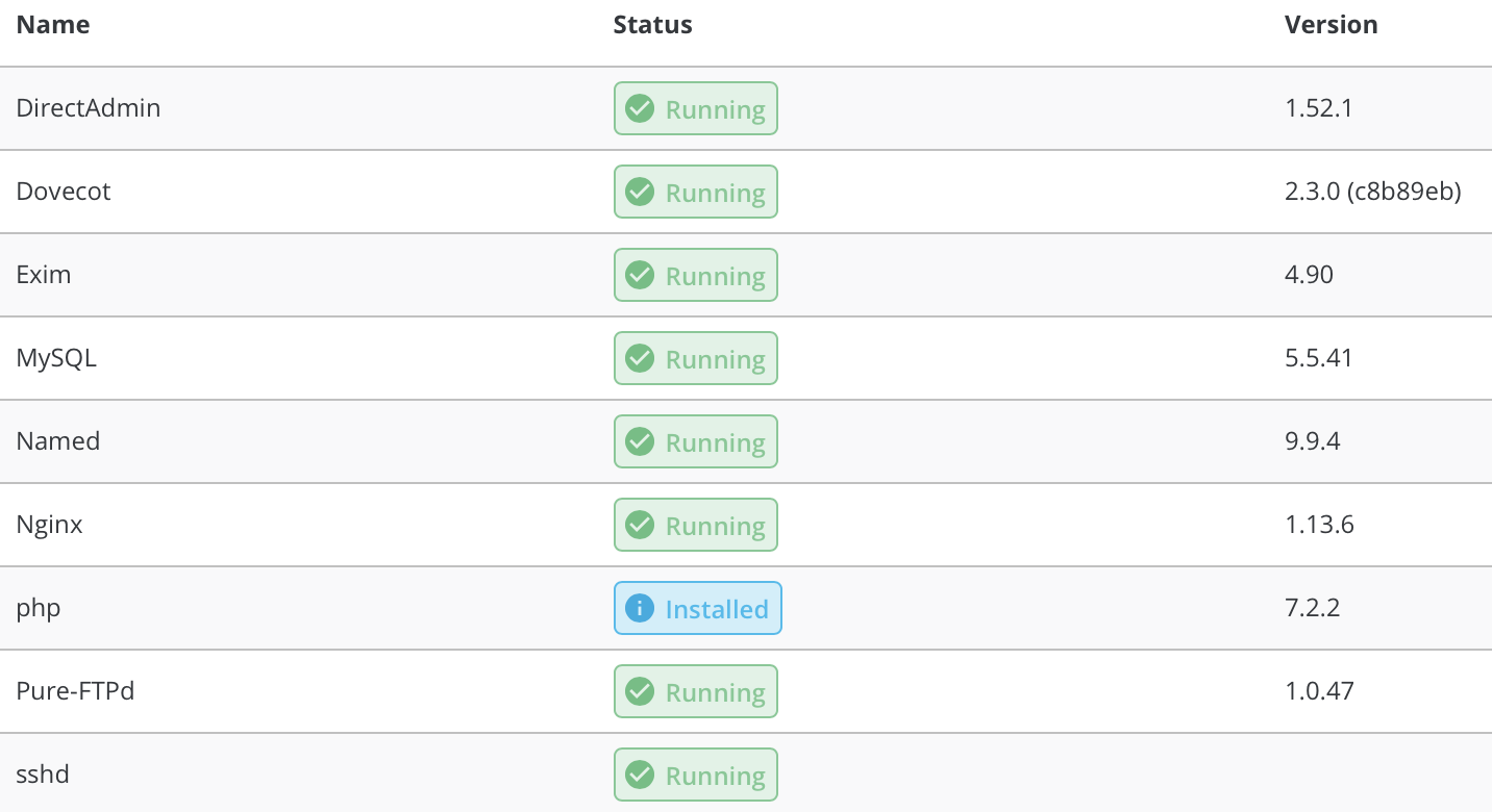 system services info