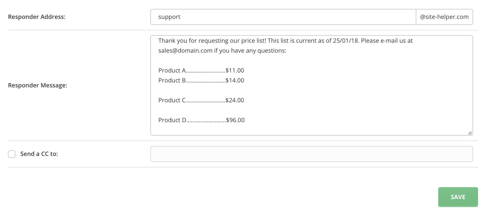 create autoresponder