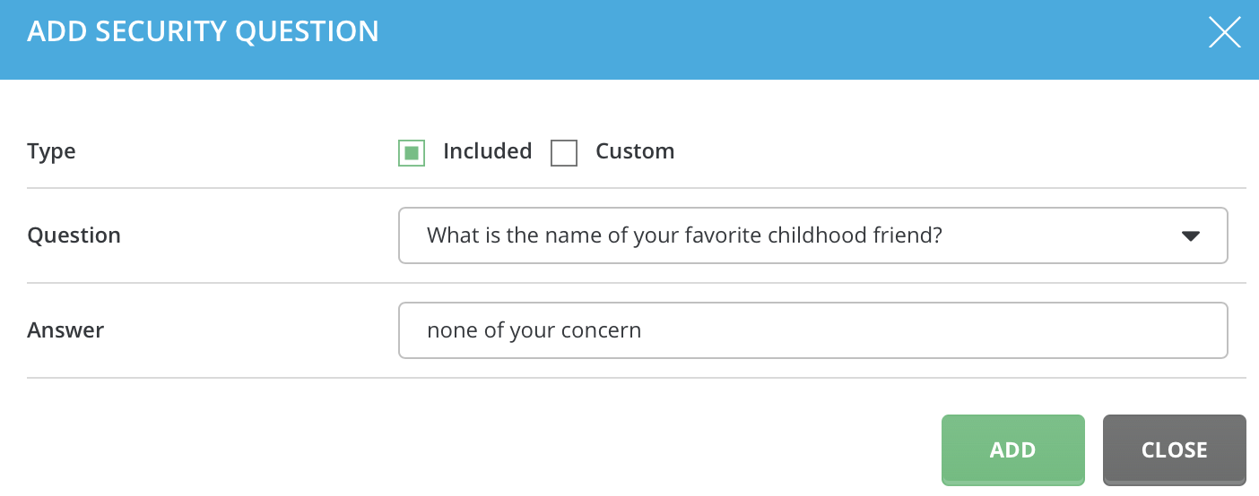 add system questions