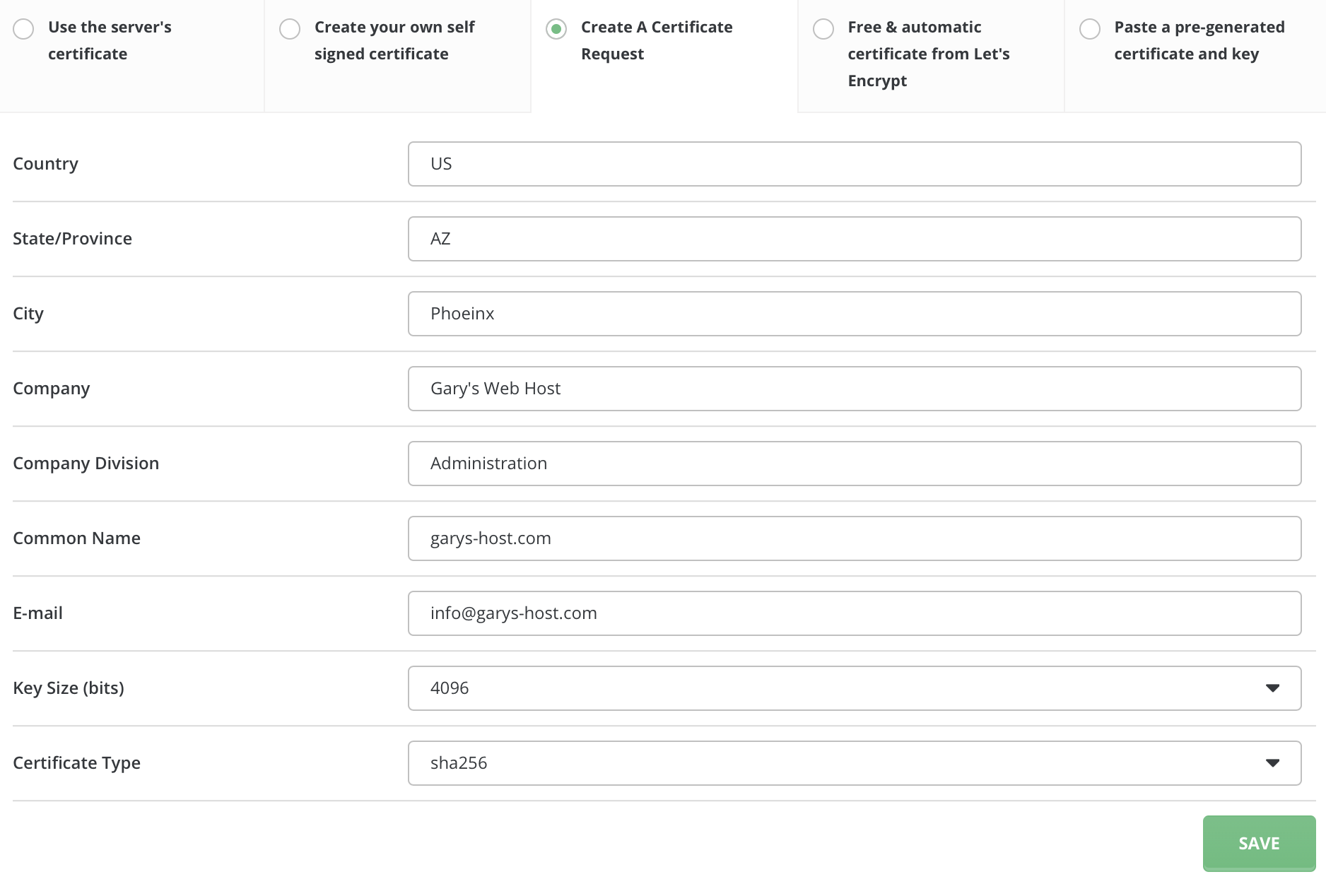ssl self signed certificate